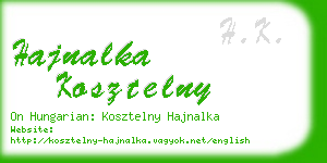 hajnalka kosztelny business card